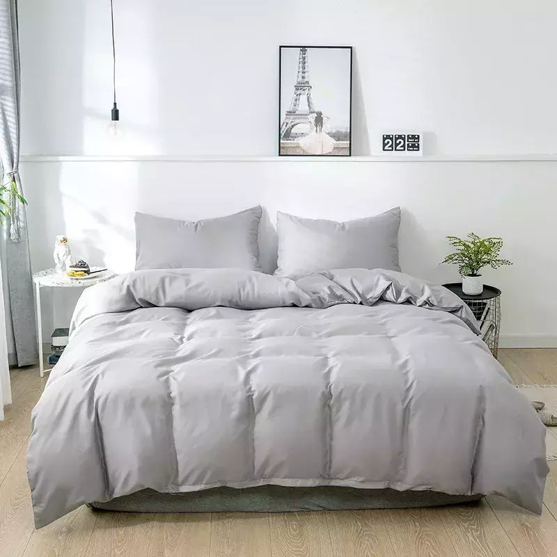 Nordic Solid Color Lixar Duvet Cover Set, Individual, Duplo, Queen, Cama King Simples, Fronha, Roupa de cama, Sem lençol,