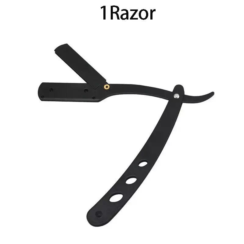 Lâmina de aço inoxidável dobrável para homens, navalha antiquada, raspador manual, raspador de rosto, barbeiro, corpo, faca de depilação facial, nova