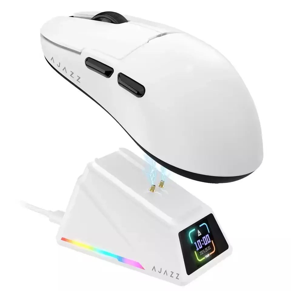 Ajazz aj159 apex 8k mouse para jogos sem fio de alto desempenho paw3395/3950 26k/30dpi rgb doca de carregamento magnético mouse para jogos