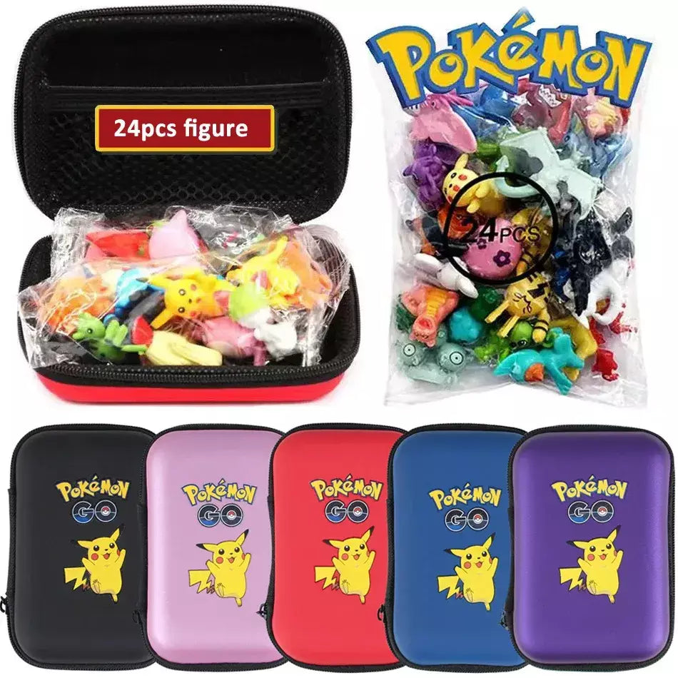 Pokémon Pikachu Mini Action Figure Model Toy para Crianças, Bonecas Coletivas Anime, Presentes de Aniversário, Não Repetindo, 24 Unidades, Conjunto, 2-3cm