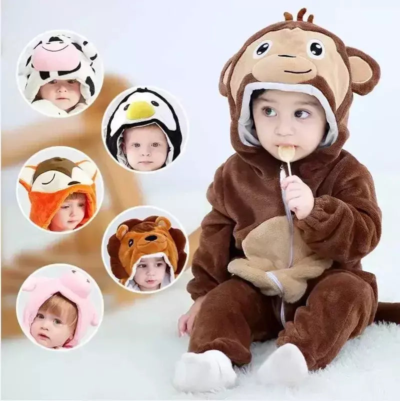 Macacão de flanela para bebés, Macacão Kigurumi, Macaco, Unicórnio, Vaca, Leão, Animal Cosplay, Pijama para 1 a 4 anos Crianças, Meninos, Inverno