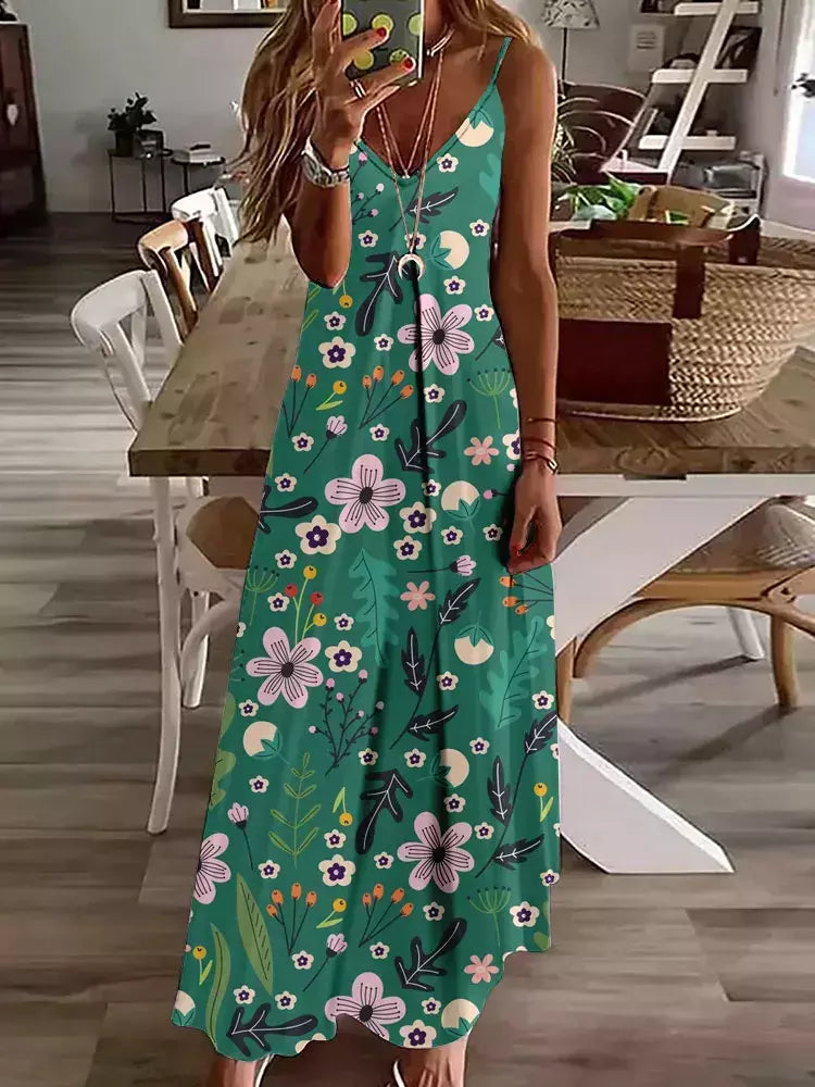 Vestido de cabeçada com estampa floral elegante feminino, casual roupas de praia, plus size, férias, Havaí, novo, 2024