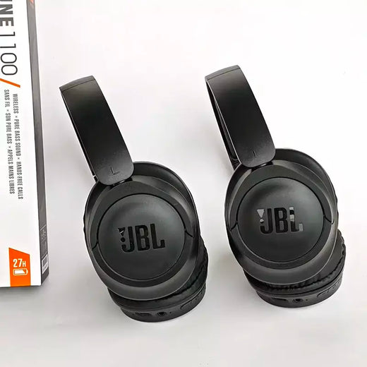 Novo jbl tune 1100 fones de ouvido sem fio bluetooth sobre a orelha alta fidelidade estéreo dobrável leve com carregamento rápido