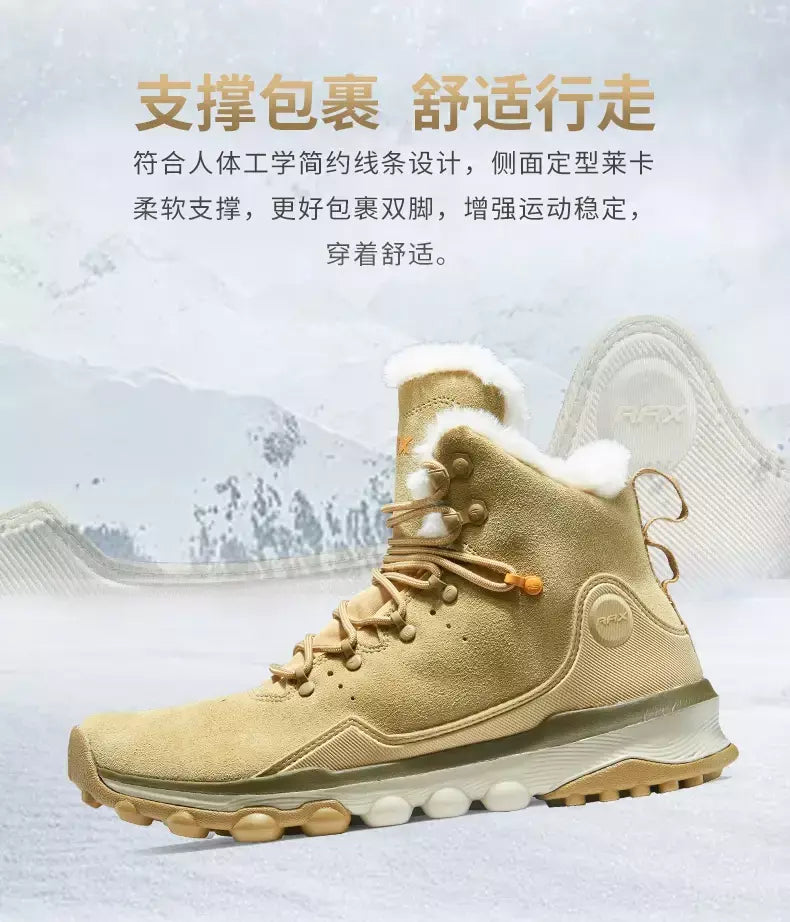 Rax à prova dwaterproof água caminhadas sapatos homens inverno ao ar livre tênis para homens botas de neve de pelúcia montanha botas de neve turismo ao ar livre sapato de corrida