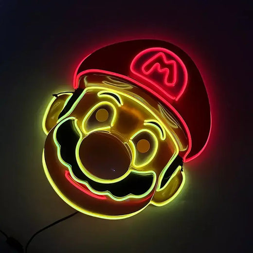 Engraçado bonito piscando máscara de máscaras adulto crianças máscara decorativa luminosa máscara facial completa máscara de purga clássica para a noite