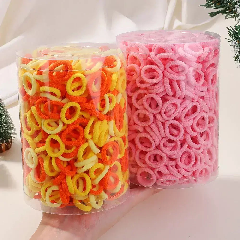 50 pçs colorido básico náilon elalstic laços de cabelo para meninas rabo de cavalo segurar scrunchie borracha banda criança moda acessórios para o cabelo do bebê