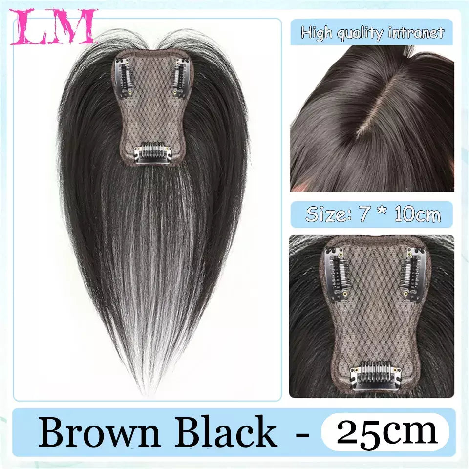 Lm fino 3d ar franja de cabelo em linha reta puro franja clipe em extensões de cabelo topper franja 3d invisível sem costura cabeça peruca de cabelo