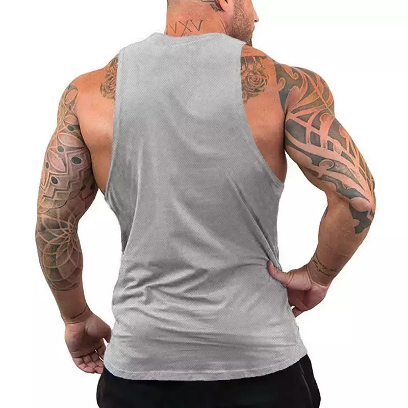 Quick Dry malha ginásio t-shirt dos homens, colete muscular respirável, moletom de jogging, Indoor Exercício, Fitness, ao ar livre