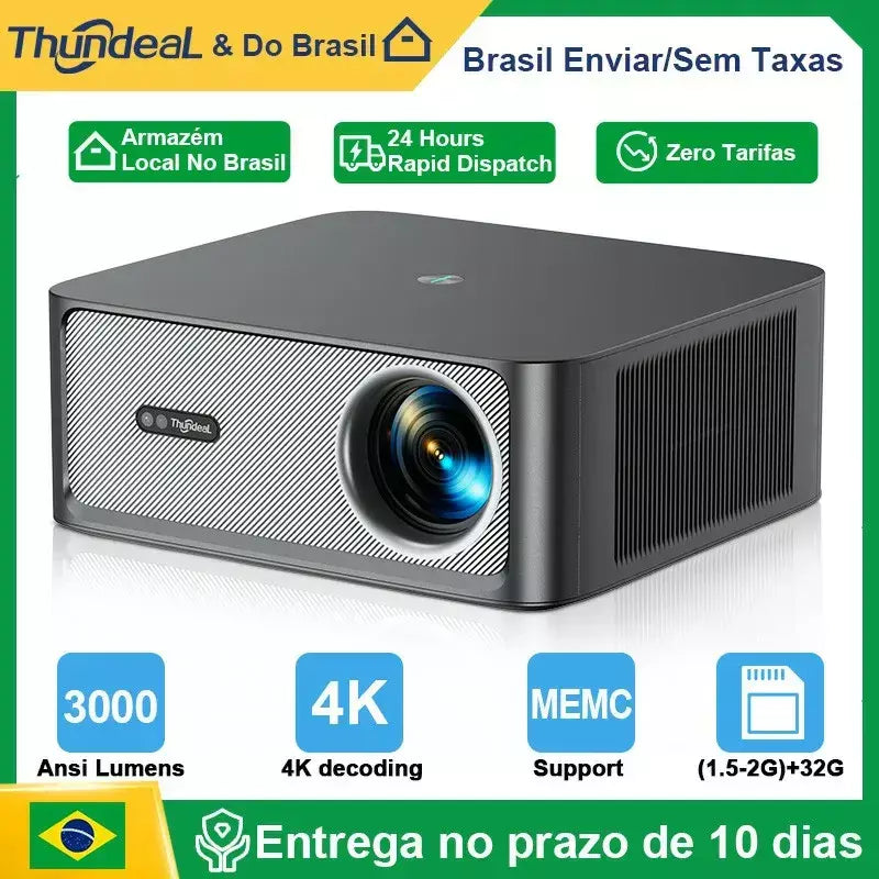 ThundeaL 3000Ansi 4K Projetor Full HD TD98Pro 2G 32G Home Theater WiFi Android Portátil Samrt TV Cinema TD98 Pro Beam Projetor projetor 4k projetor portátil projetor 4k portátil placa de vídeo projetor android tv box