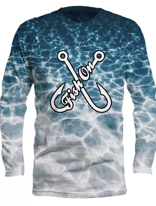 Camisa masculina de manga comprida proteção UV pesca, respirável secagem rápida, suor leve wicking tops, ao ar livre, primavera, verão