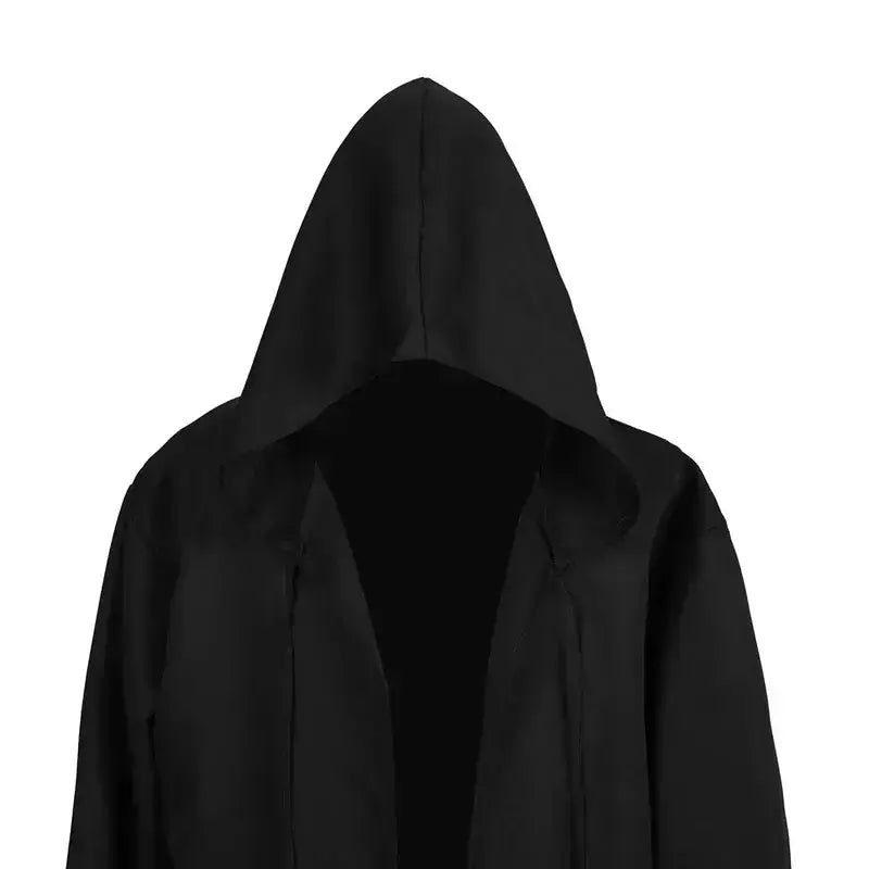 Halloween bruxa camisa longa com capuz preto robe manto cosplay traje adulto e assustador fantasma manto criança traje de férias conjunto