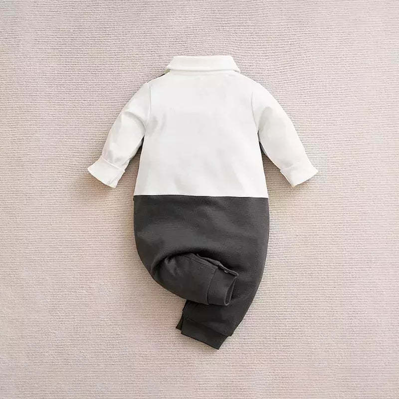 0-18m roupas para recém-nascidos cavalheiro bonito terno de festa formal algodão confortável macio primavera e outono manga comprida bodysuit do bebê