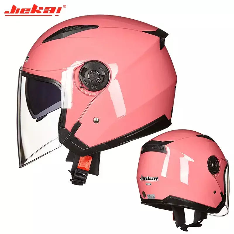 Homens motocicleta metade capacetes lente dupla scooter moto capacete casco aldeia equitação capacete de moto motocross capacetes-JIEKAI