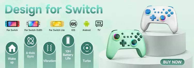 Controlador sem fio compatível com bluetooth para ns/ns lite/ns console oled gamepad android telefone pc joystick controle com 6 eixos