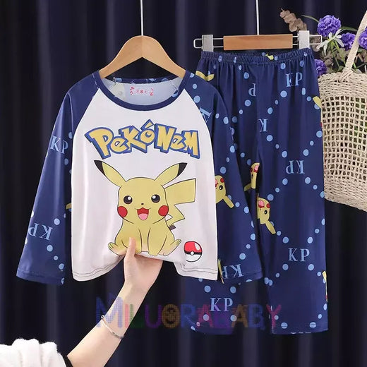 Conjunto de pijama infantil, calça de manga comprida, pulôver estampado, roupa caseira de duas peças, pijamas primavera e outono