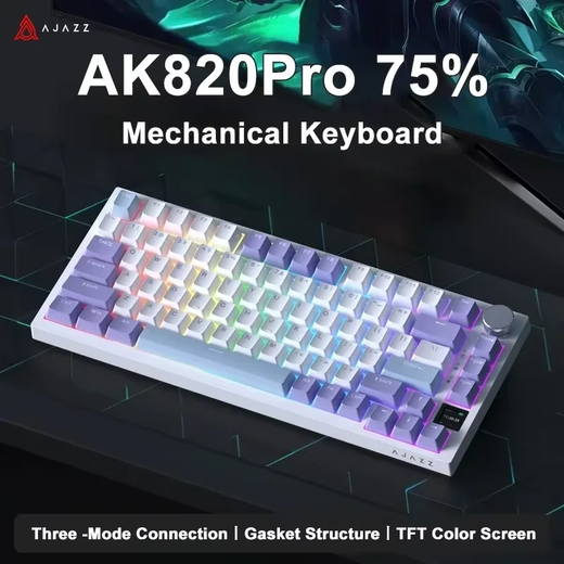 Ajazz ak820/ak820pro teclado mecânico para jogos 75% 82 teclas com fio modo único/bluetooth teclado gamer sem fio para laptop pc