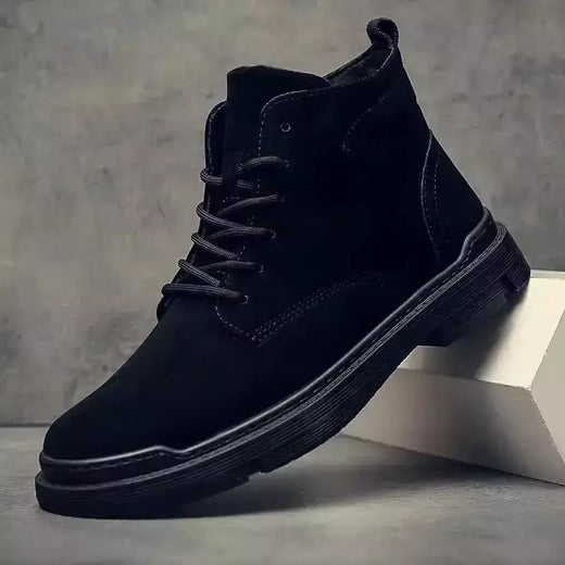 Sapatos retrô respiráveis de cano médio masculino, botas casuais de trabalho, sapato confortável, sapato leve, bota masculina da moda, quente, outono, inverno, nova moda