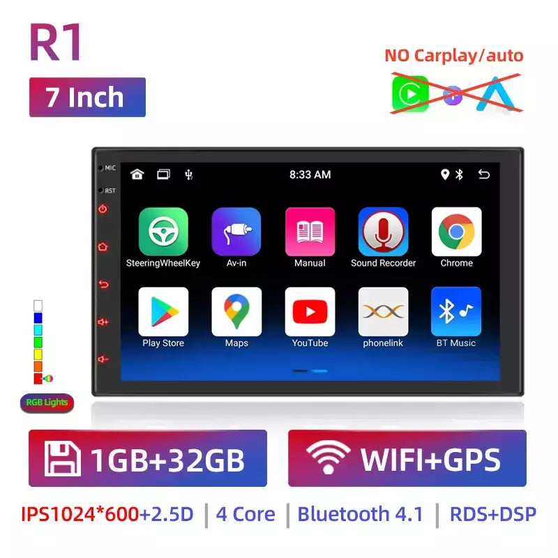 Android 13 2 din rádio do carro carpla auto 7 9 10 13.1 Polegada universal wifi gps áudio reprodutor multimídia para nissan toyota kia honda