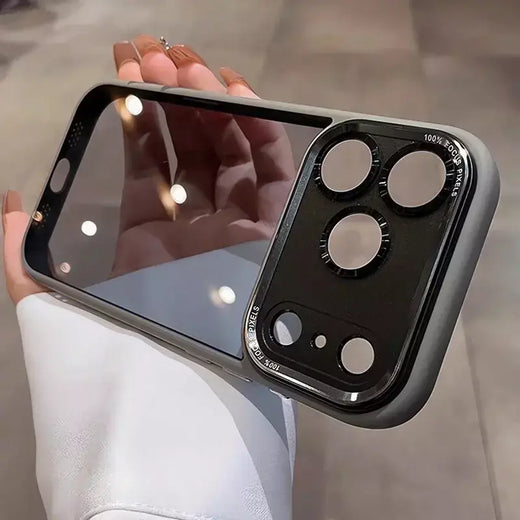 Luxo duro acrílico transparente caso para iphone 17 ar 13 14 15 16 17 pro max plus 12 11 lente filme proteção à prova de choque capa