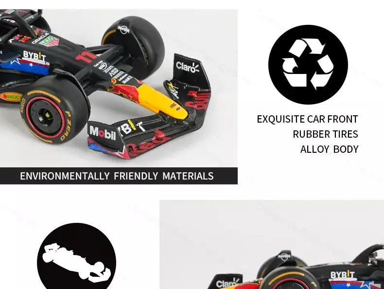 Bburago 1:43 Redbull 2023 RB19 Austin Miami Las Vegas GP # 1 # 11 F1 Racing Formula Car Simulação Estática Diecast Alloy Model Car