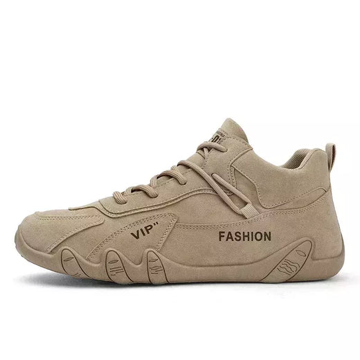 Botas de couro impermeável para homens, Lace Up Sneakers, Sapatos casuais para motociclistas