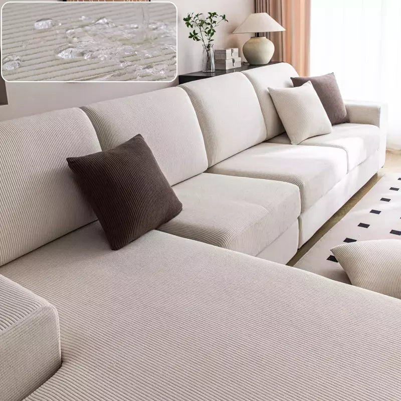 Capa de sofá à prova d'água, luxuosa, elástica, ajustável, para sala de estar, 1, 2, 3, 4 lugares, em forma de l, conjunto completo