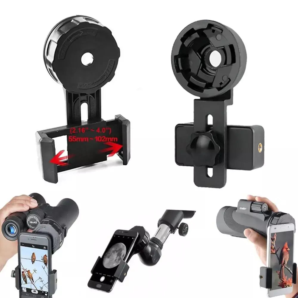 Spotting scope smartphone câmera adaptador telescópio câmera adaptador de telefone celular montagem para binocular monocular alinhado rápido