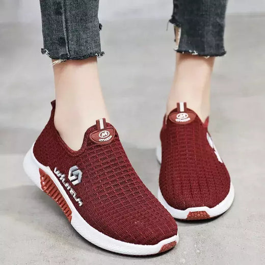 Tênis casual de malha respirável feminino, tênis de fundo macio, tênis de coco na moda, verão, novo