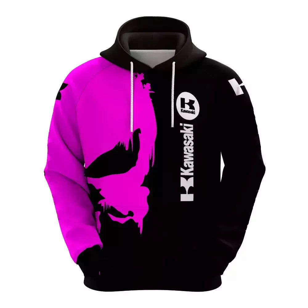 Hoodie Kawasaki Moto GP para homens e mulheres, pulôver esportivo infantil, lazer de rua, impressão 3D, primavera e outono