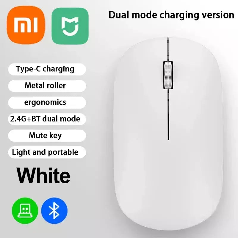 Xiaomi silencioso mouse sem fio de modo duplo tipo-c carregamento 2.4g dpi ajustável recarregável ergonômico morandi mouse de escritório portátil