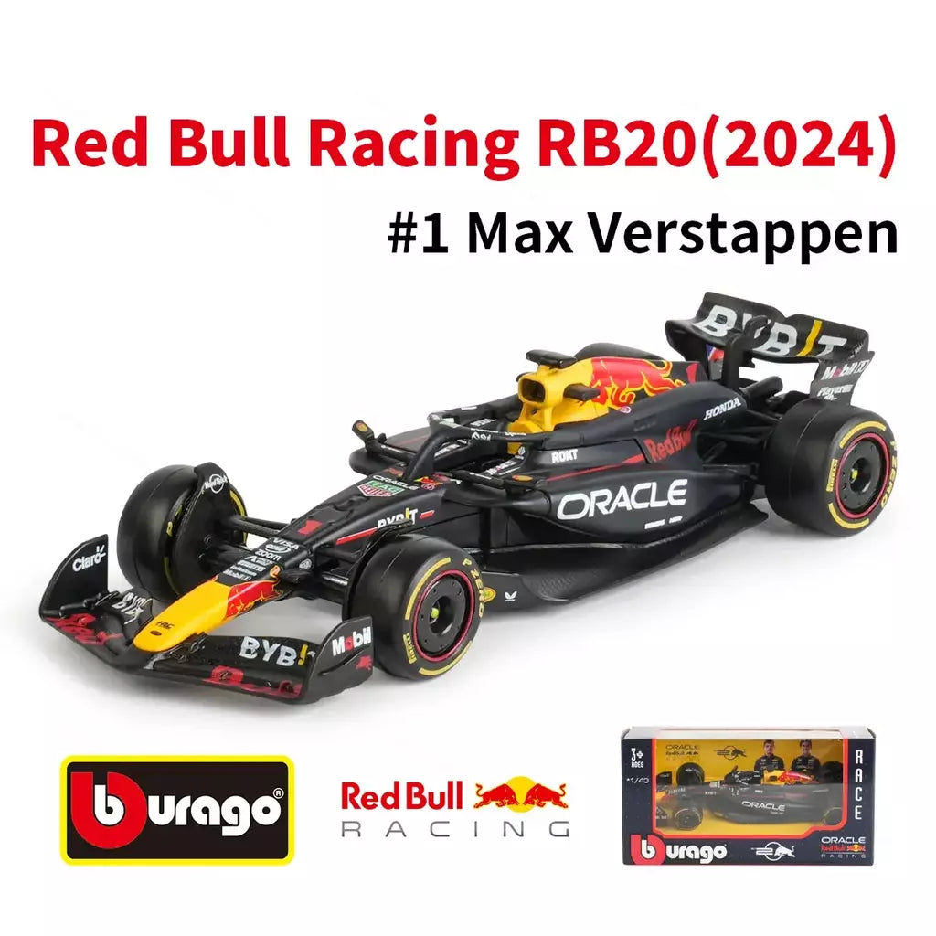 Bburago 1:43 Redbull 2024 RB20 # 1 # 11 F1 Racing Formula Car Simulação Estática Diecast Alloy Model Car