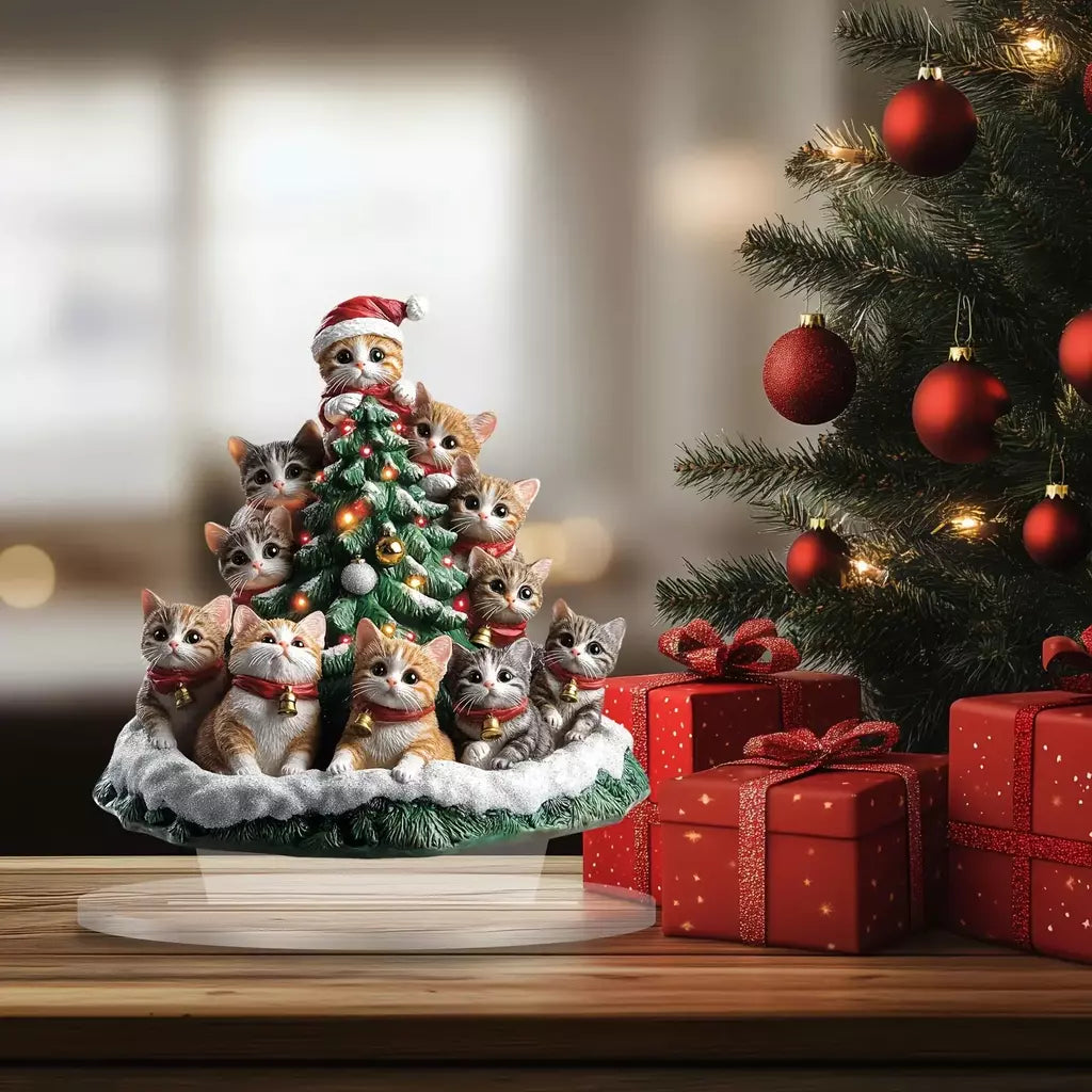 Decorações de Natal acrílicas Baby Cat, enfeites kiiten, espelhos de carro, chaveiros, decorações para casa, festas de fim de ano