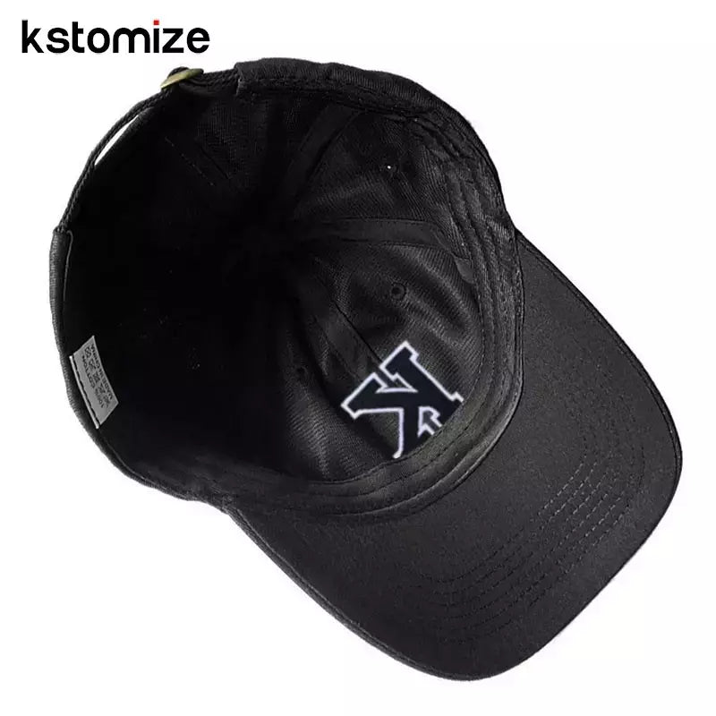 Boné bordado de algodão macio, letra inicial A-Z Snapback Caps para homens e mulheres, elegante equipe esporte viseiras, preto, alta qualidade