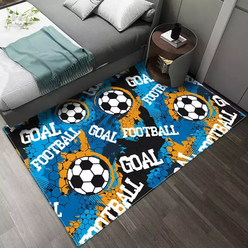 3D Campo de Futebol Tapete para Crianças Quarto Macio Tapete Tapete de Poliést