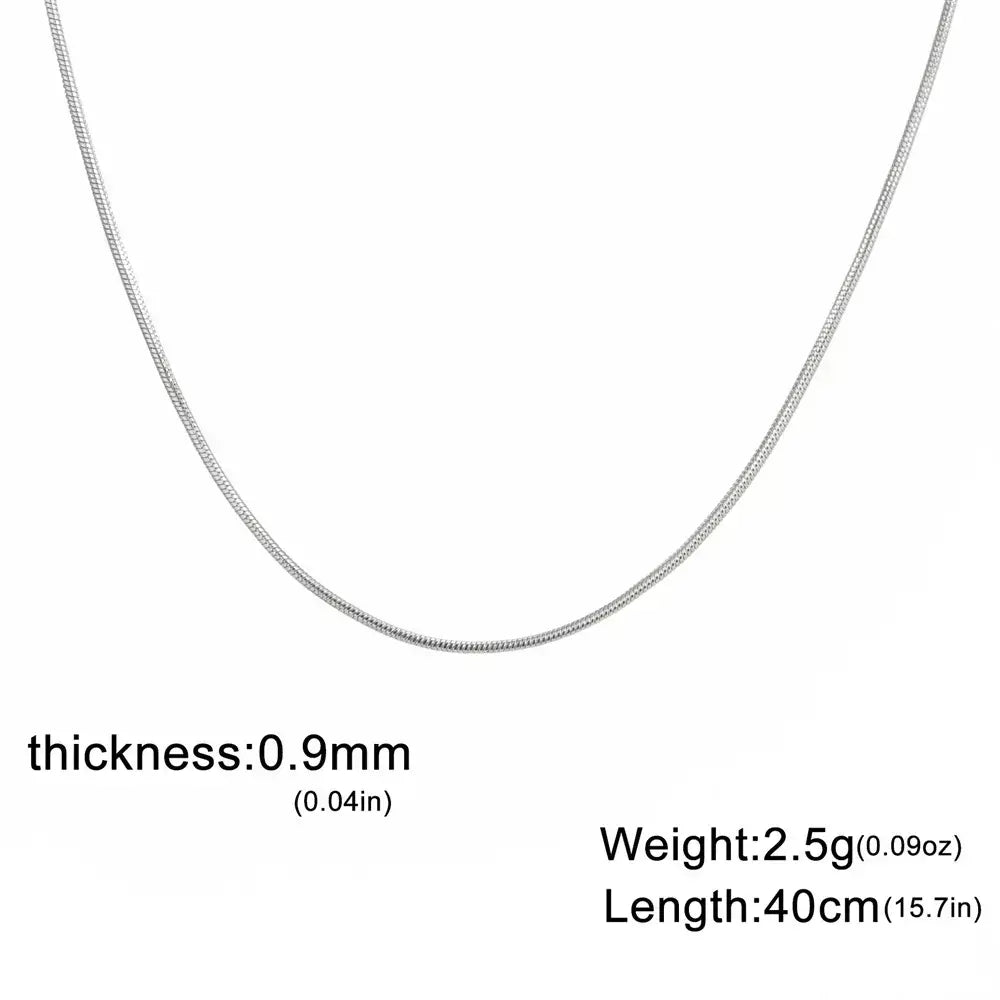 My Shape Rodada Cobra Cadeia Colar para Mulheres Homens Aço Inoxidável Link Cadeia 0.9mm 1.2mm 2mm Cadeia Gargantilha Moda Jóias Presentes