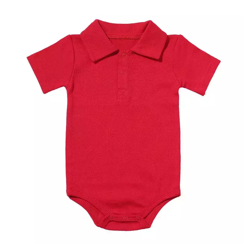 Verão bebê menino menina macacão turn-down collar infantil roupas de algodão recém-nascido macacão para 0-2y crianças bebe outfits
