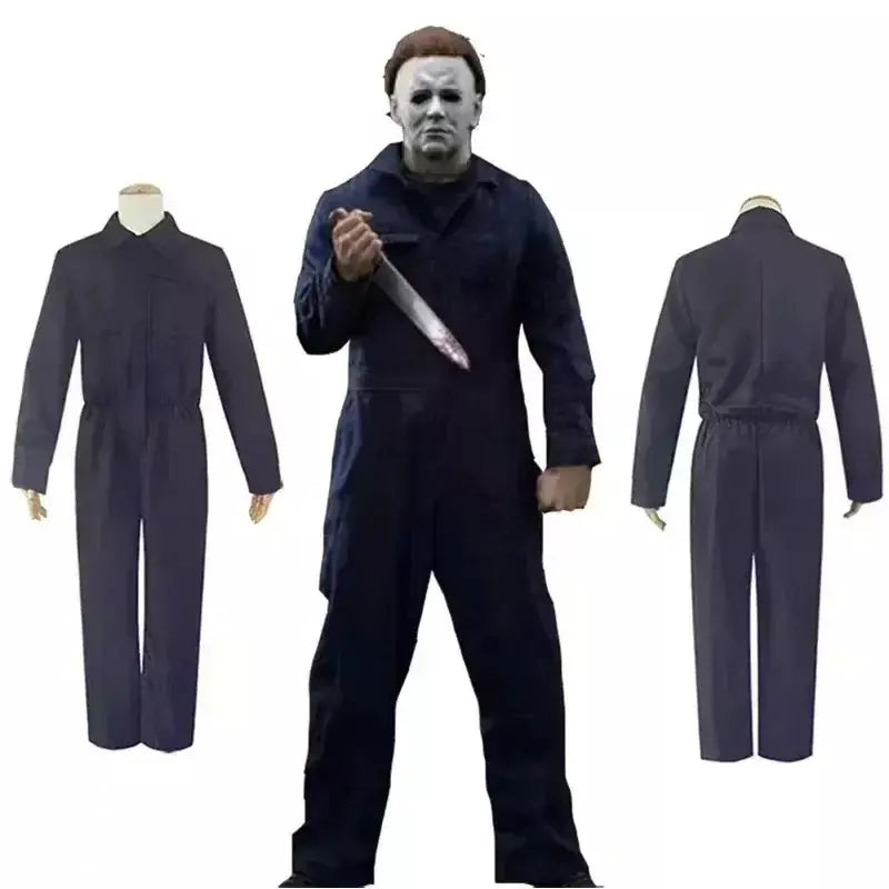 Michael bloody assassino outfits myers cosplay traje anime halloween para adultos das mulheres dos homens cos macacão máscara de terror traje de festa