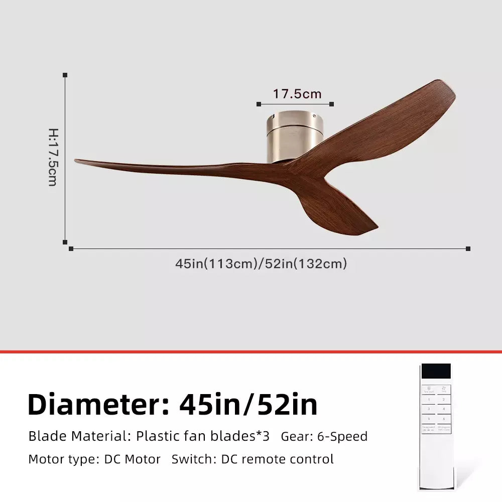 FUMANJIA Ventilador de teto retrô industrial de 45/52", ideal para áreas de vida/jantar, casa e escritório - Motor inversor DC silencioso de 6 velocidades
