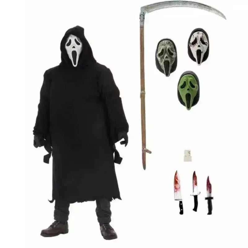 NECA Scream Ghostface Ultimate Figura de ação de 7 polegadas - Deluxe Cloth Edition Filme Modelo colecionável Brinquedo O melhor presente para amigos