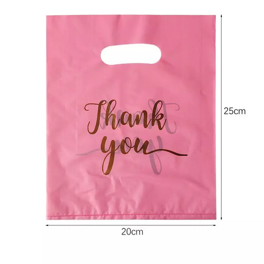 100/50/10 pçs obrigado sacos de presente casamento aniversário convidado presente envoltório sacos de loja de plástico pequenas empresas doces pastelaria loja embalagem
