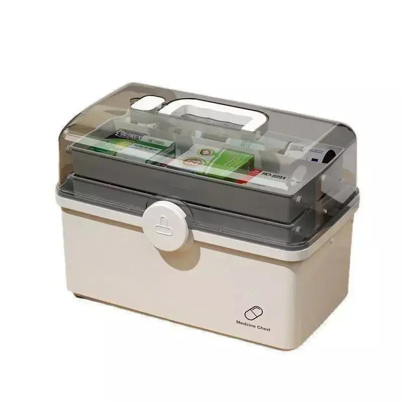 1pc branco caixa de medicina de grande capacidade para armazenamento de medicina em casa classificação multi camada caixa de medicina em casa