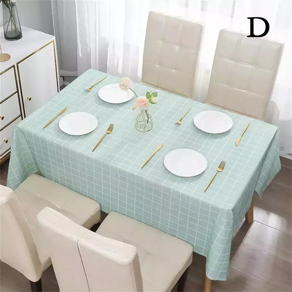 Toalha de mesa impressa em estilo nórdico, capa de pano impermeável, à prova de óleo, decoração doméstica, retângulo, mesa de jantar, guia, a9e6