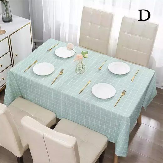Toalha de mesa impressa em estilo nórdico, capa de pano impermeável, à prova de óleo, decoração doméstica, retângulo, mesa de jantar, guia, a9e6