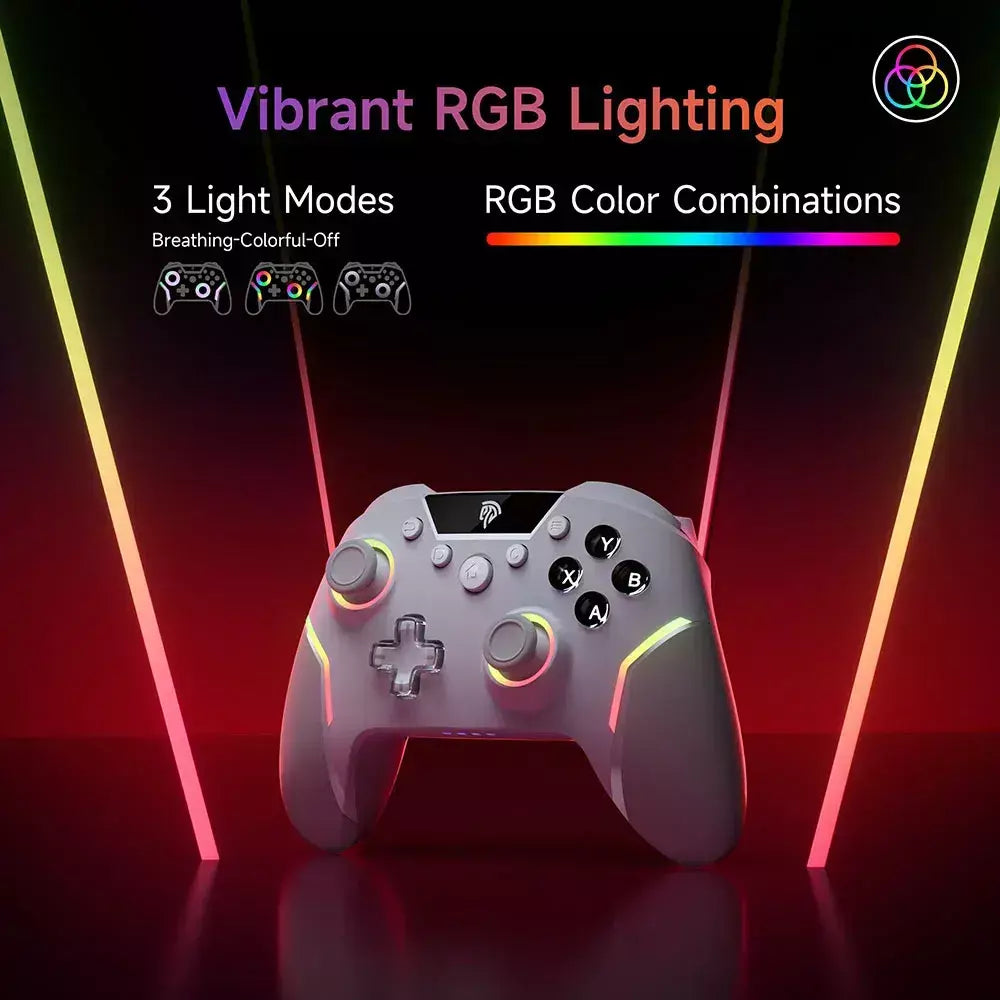 EasySMX X20 Controle PC Controlador Sem Fio Gamepad Aprimorado Controle Compatível com PC/NS/TV/Telefone/Laptop, Salão Micro Gatilhos Joystick RGB Efeito