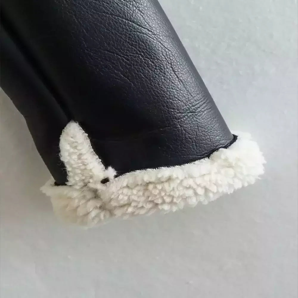 Jaqueta vintage de zíper frontal feminina, gola lapela, mangas compridas, roupas chiques femininas, monocromáticas, moda senhora