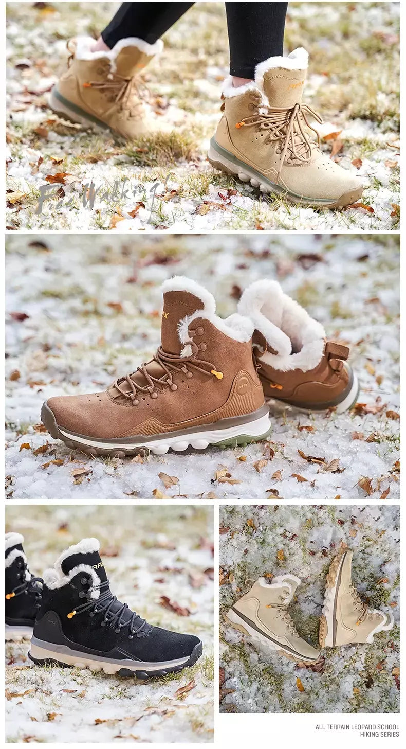 Rax à prova dwaterproof água caminhadas sapatos homens inverno ao ar livre tênis para homens botas de neve de pelúcia montanha botas de neve turismo ao ar livre sapato de corrida