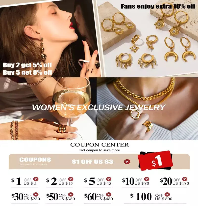 Eilieck 316l aço inoxidável metal charme corrente colar jóias de declaração 18k pvd banhado colar de pescoço corrente para mulher