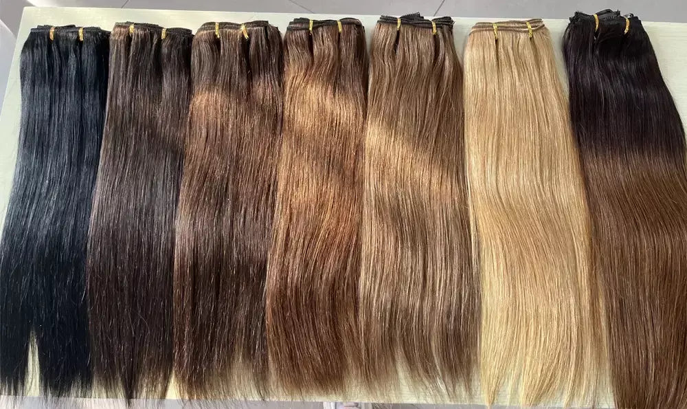 Doreen 160g 200g 240g série de volume máquina brasileira remy clipe reto em extensões de cabelo humano cabeça cheia 10 pçs 16 a 24 Polegada
