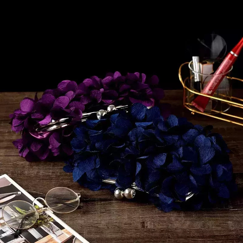Bolsa de embreagem floral para mulheres, bolsa de casamento para noivas e senhoras, 8 cores, branco, azul, roxo, sacos de flores de noite
