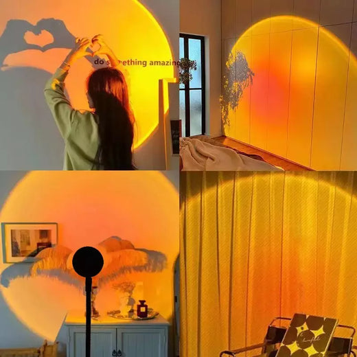 LED USB Sunset Lamp, Nightlights, Projetor, Birthday Party, Mood Lights, Quarto, Sala de estar, Fotografia de parede